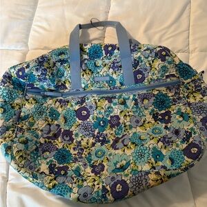 Floral Quilted Travel Bag in Blue and Green Vera Bradly